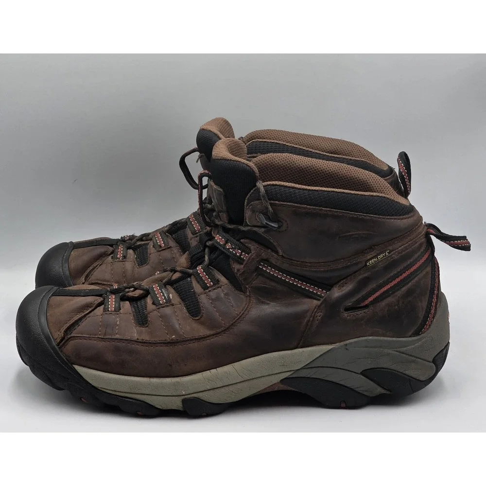 KEEN Targhee II Mid Waterproof Hiking Boots Mens 13 Bison Brown 1010126